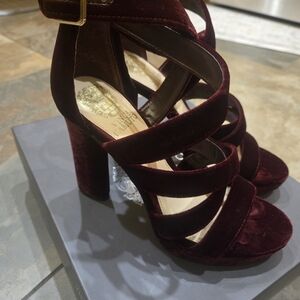 Vince Camuto Burgundy Velvet Heels